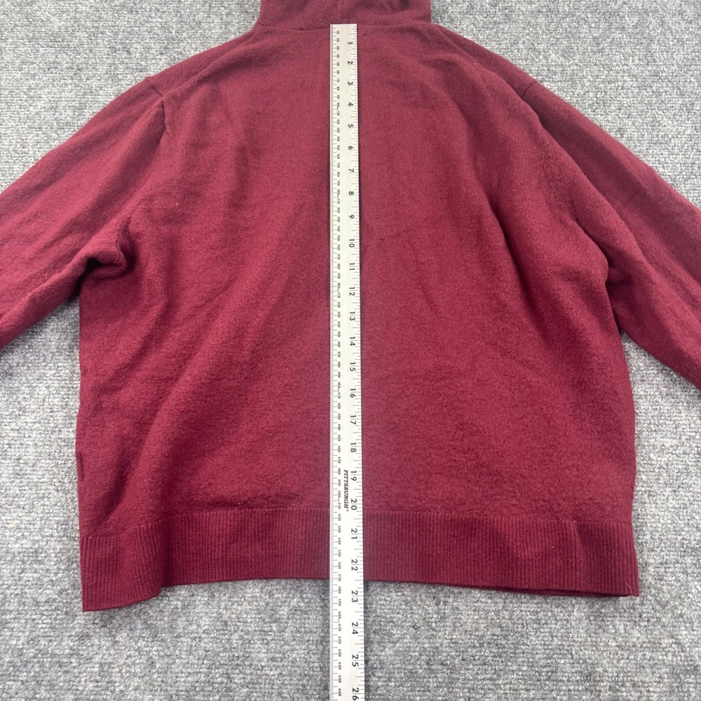 Artefact Hoodie XXL Burgundy 100% Merino Wool Knit Pullover Men's - Picture 4 of 6